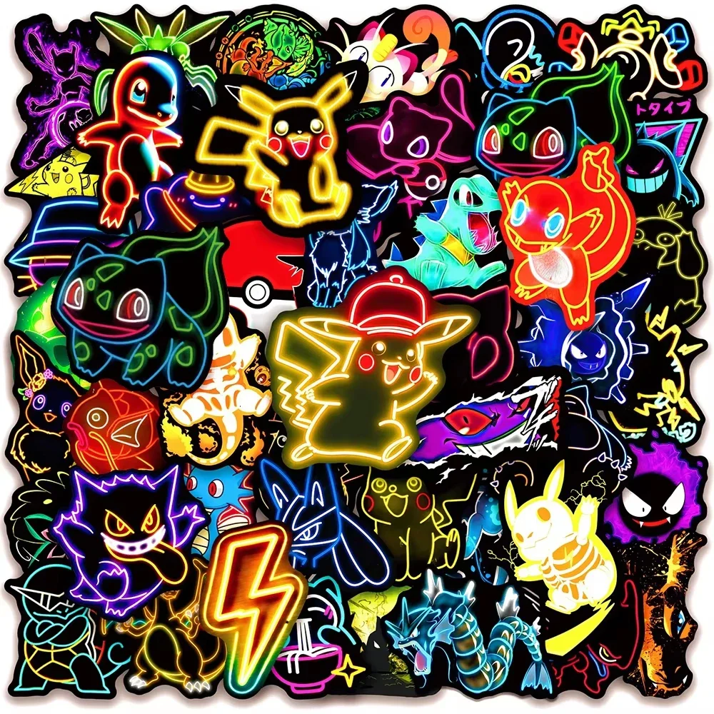100pcs Neon  Pokémon  Stickers - Skateboard ulasan dan harga